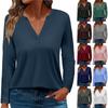 Women's T Shirt Tee Solid Color Long Sleeve Daily Weekend Fashion Basic V Neck Regular Top