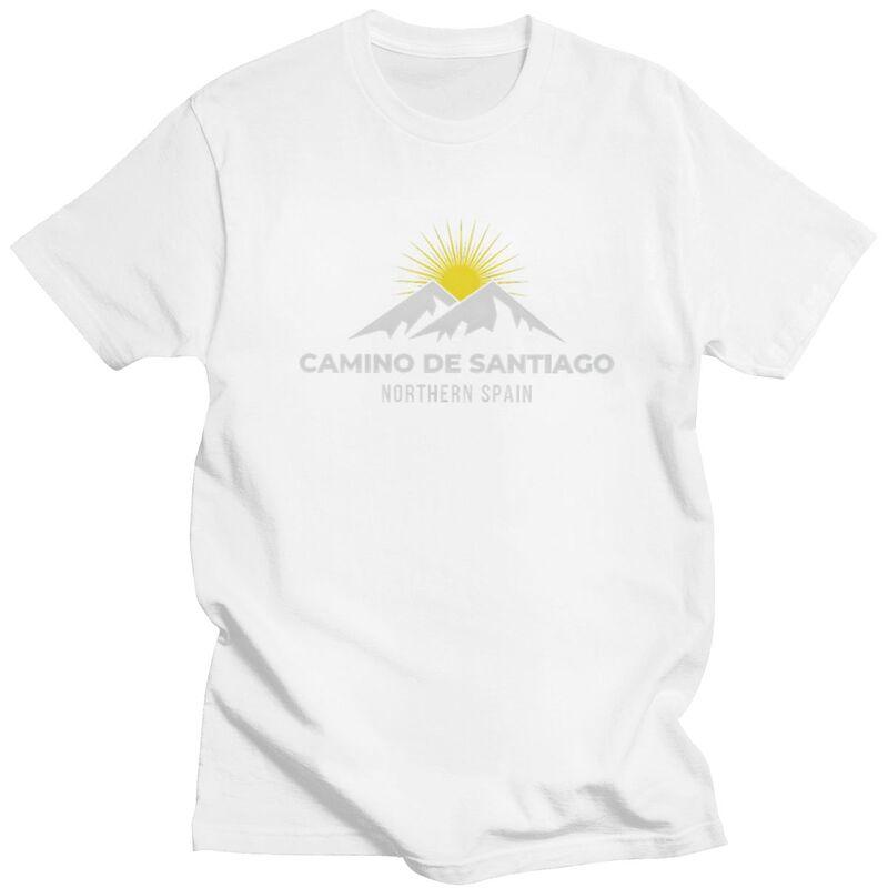 Мужская футболка на заказ «Buen Camino De Santiago» 100% хлопок, футболка для отдыха, с коротким рукавом, приталенная одежда, подарок
