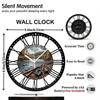 Vintage Black Iron Wall Clock 25cm Round with Elegant Roman Number Markers