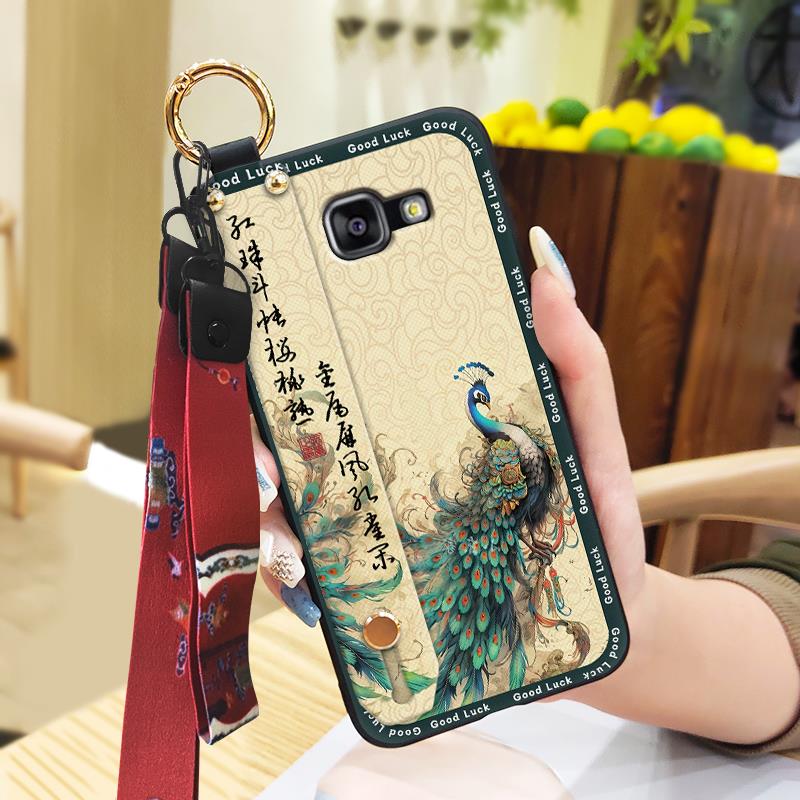 Wristband Silicone Phone Case For Samsung Galaxy A510/A5 2016/SM-A510F Anti-knock Protective Lanyard Shockproof Ring