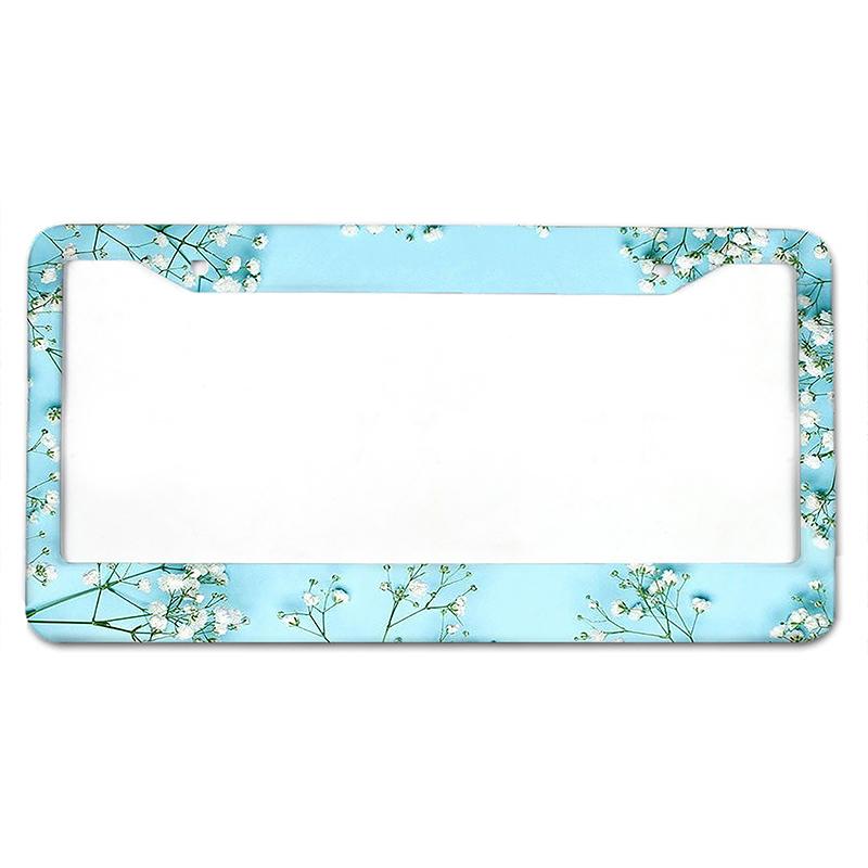 Крышка номерного знака автомобиля из алюминиевого сплава с узором «цветок сливы» по американскому стандарту, водонепроницаемая крышка номерного знака автомобиля, автомобильные аксессуары