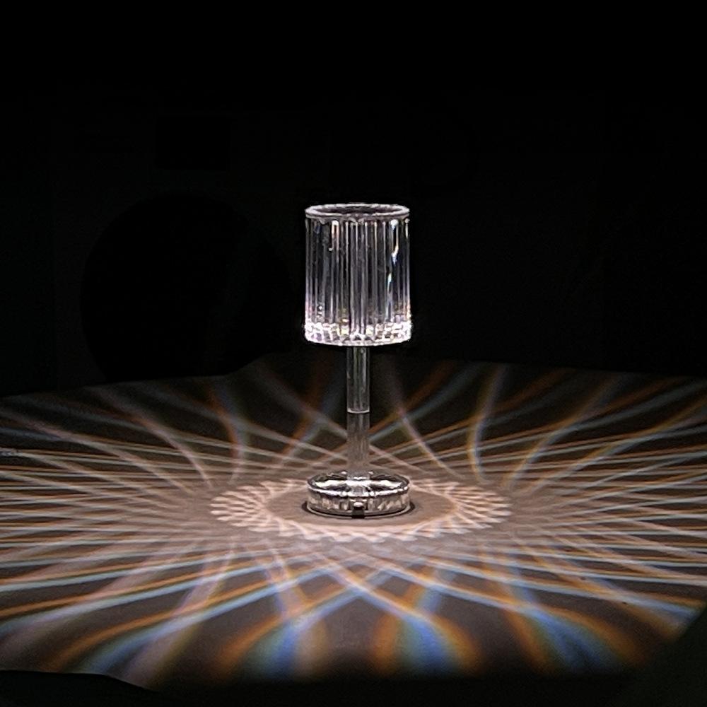 Spain ins Gatsby atmosphere lamp crystal table lamp charging touch vibrato acrylic diamond night light USB three-color plug-in model