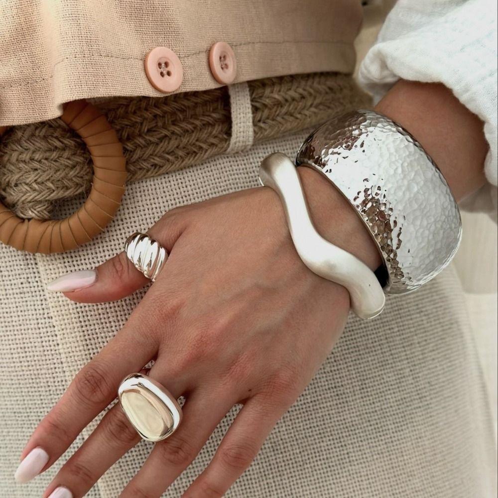 Irregular Simple Geometry Bracelet Smooth Women Bangle Fashion Exaggerated Bracelet Gifts
