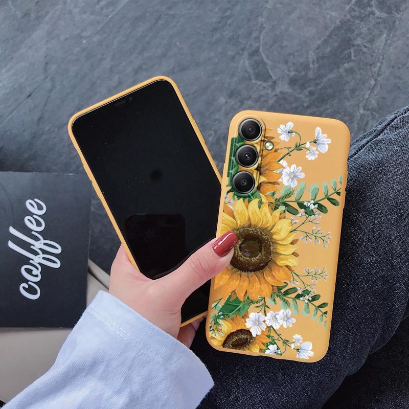 Мягкий силиконовый чехол Sunflower для Xiaomi Redmi Note 13 Pro 13C Poco C65 Samsung A35 A55 M35 Huawei Honor 200 Realme Camera Защитный противоударный чехол