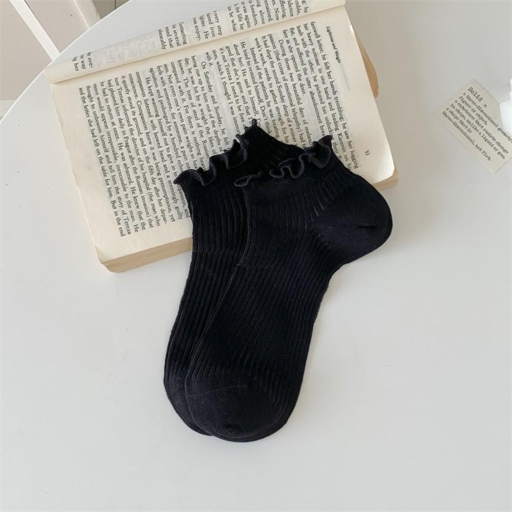 Cotton Ruffle Socks Breathable Short Socks Sweet Lace Ruffle Socks for Daily Wear