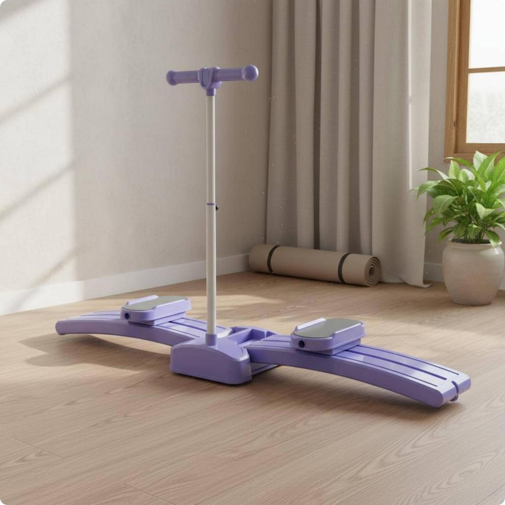 Ski Exercise Machine Foot Pads Foldable Full-Physique