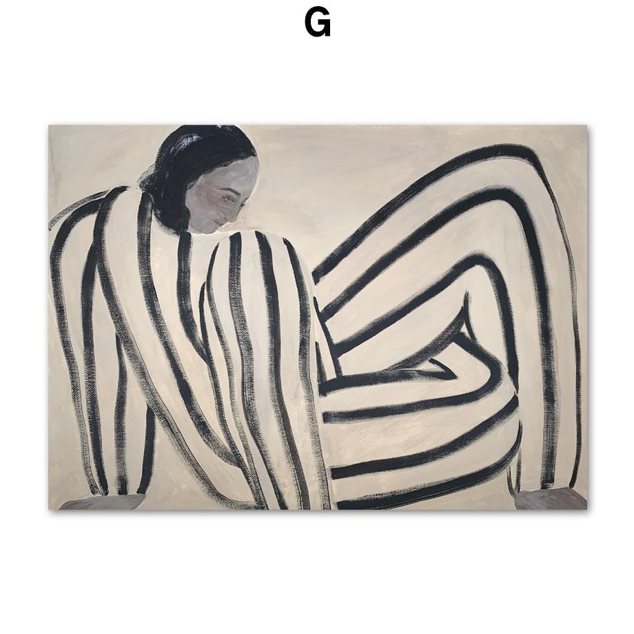 Абстрактные линии, геометрические цветные блоки, кривая, скандинавские постеры и принты, настенная живопись на холсте, настенные картины для декора гостиной