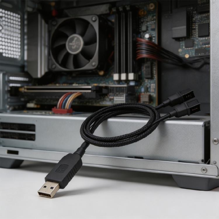 Многопортовый USB-адаптер питания для 4-контактного 12-вольтового вентилятора, USB-кабель-удлинитель с повышением напряжения для охлаждения корпуса компьютера