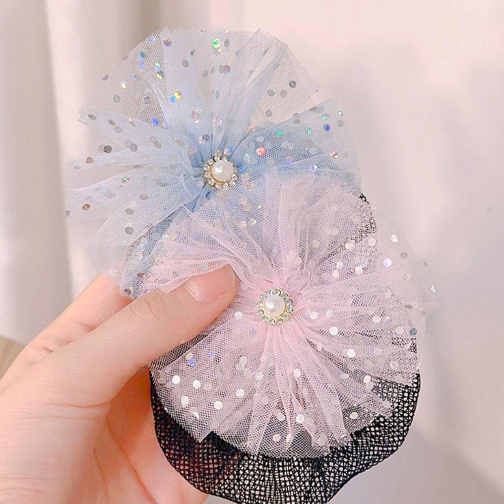 Star Star Hair Nets Mesh Sequin Hair Nets Suitable Snood Spring Clip Dance