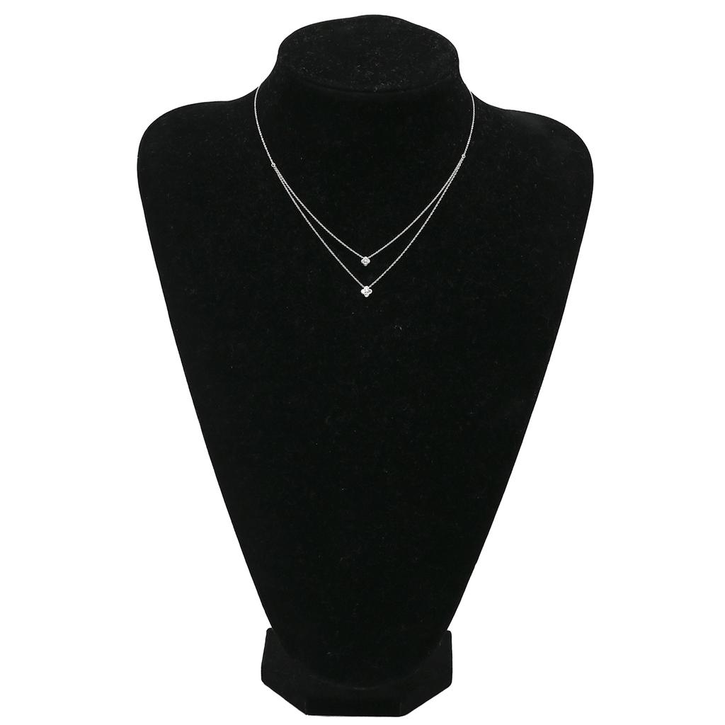 NON BRAND - Layered DiamondsNecklace K18WG/diamond Array