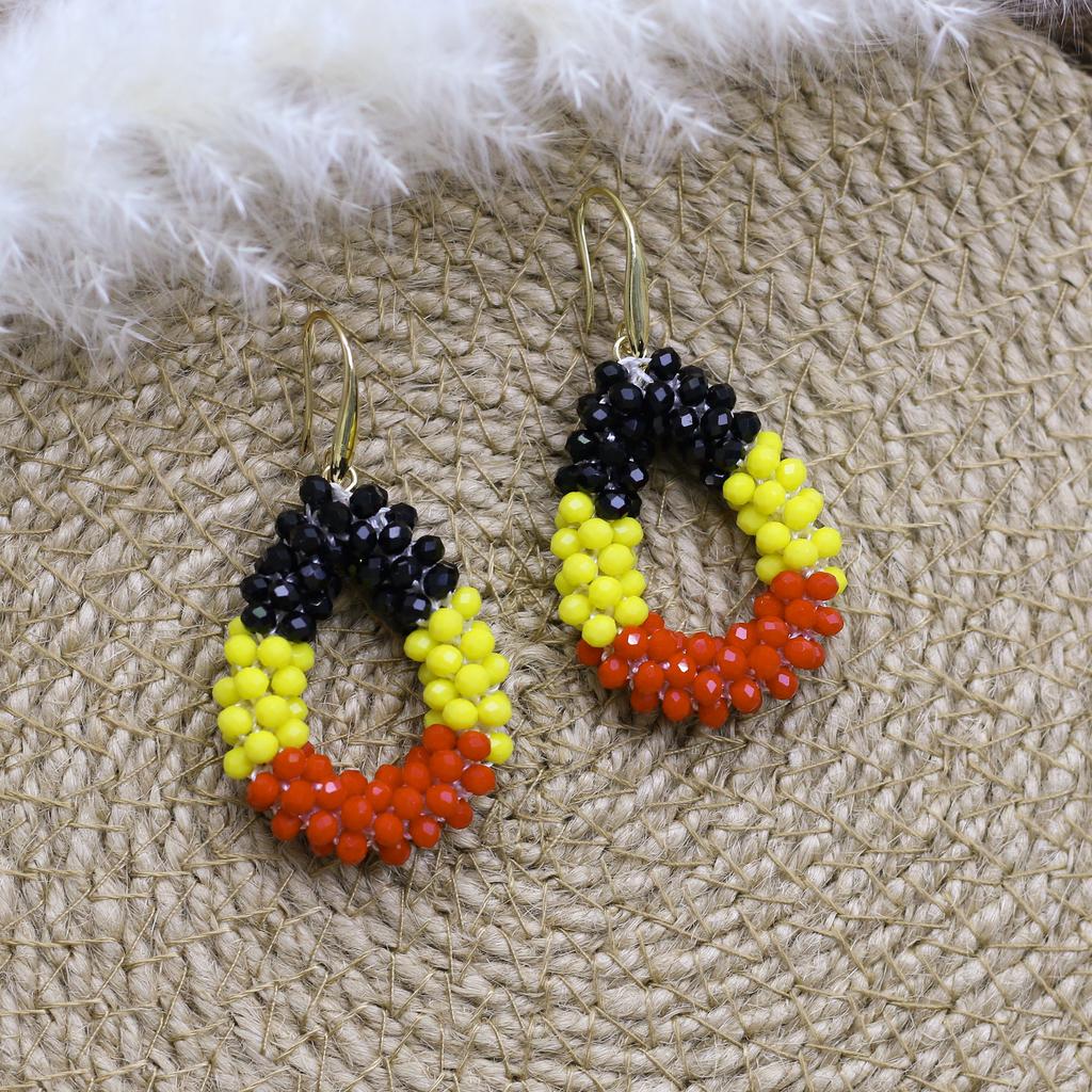 Small Earrings National Flag Colors Water Drop Earrings for Handmade Beads Crystal Earrings Gift Jewelry EA124