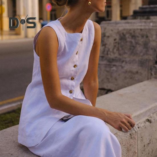 Женский повседневный костюм с квадратным воротником, без рукавов, жилет с длинной юбкой, летний одинаковый комплект для вечеринки, офиса, повседневной одежды