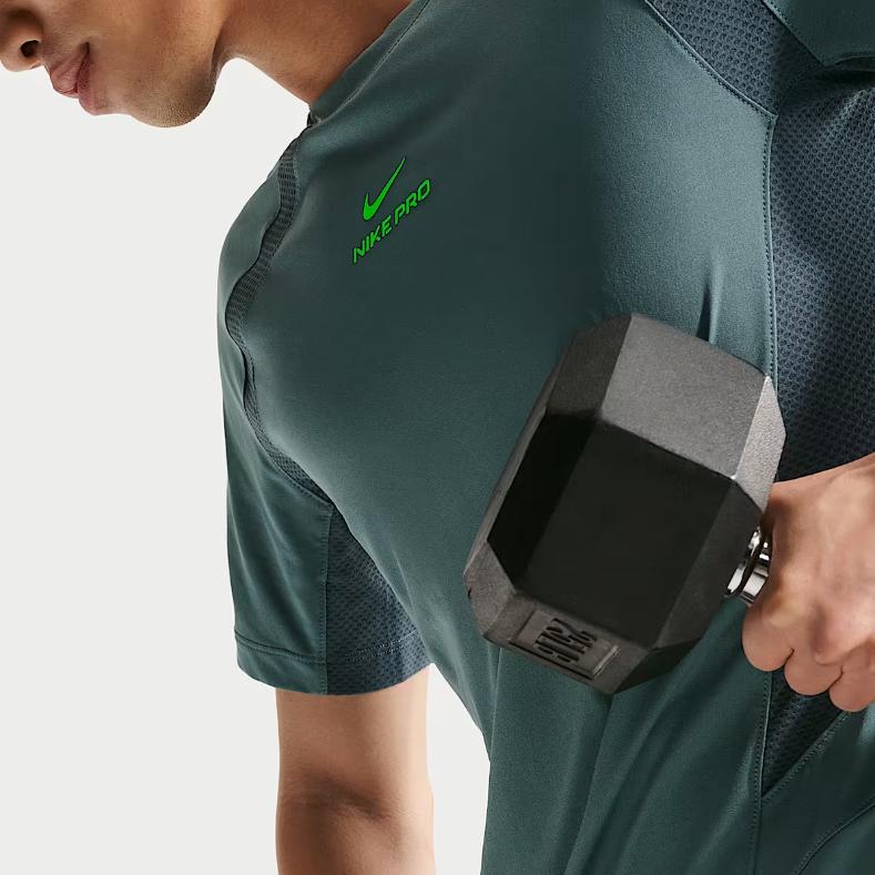 Nike Мужская минималистичная повседневная футболка с коротким рукавом и круглым вырезом Pro Sports tops IF2215382