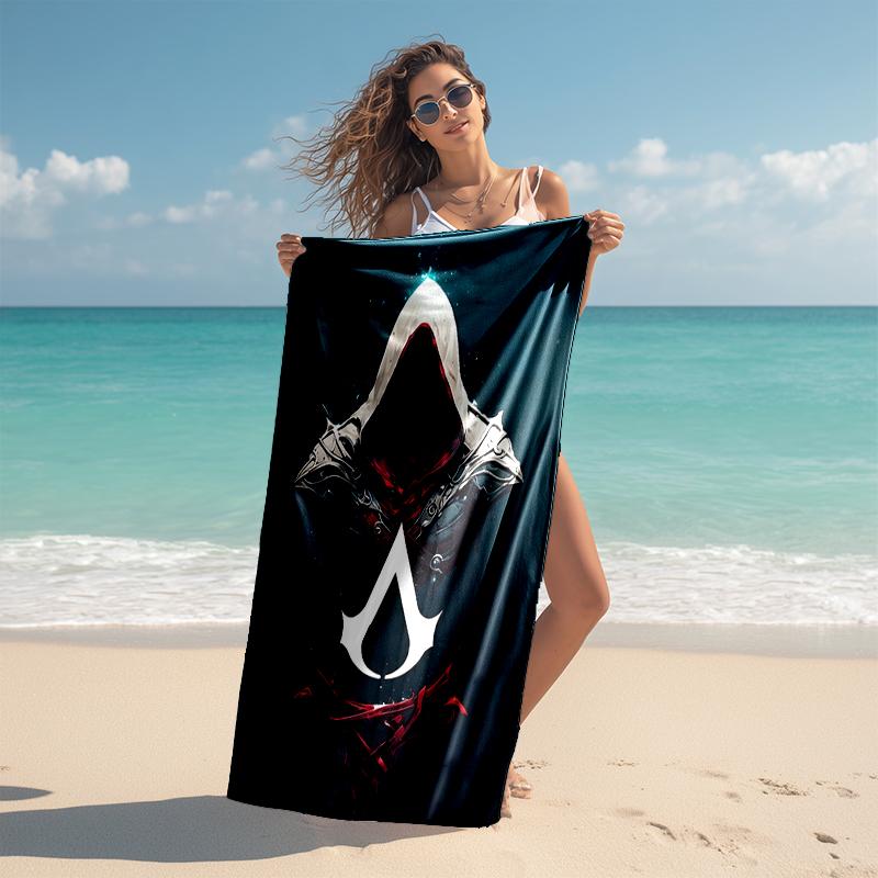1 шт. Пляжное полотенце Assassin's Creed, удобное и плотное, а также полотенце для плавания/ванны/пикника/кемпинга, подходит для пляжей на берегу моря