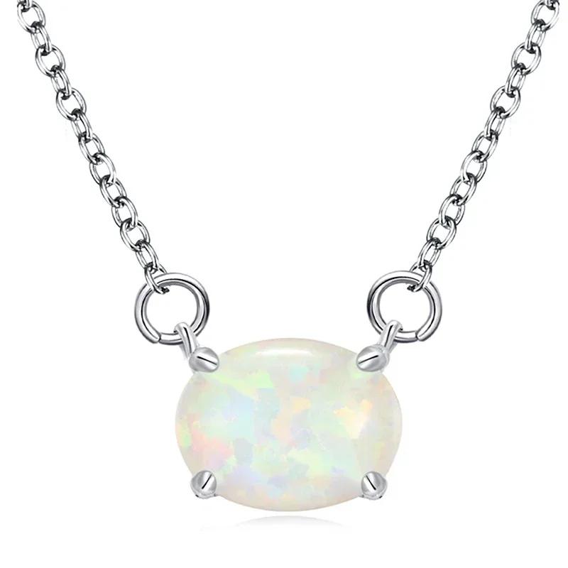 CAOSHI Sparkling Imitation Opal Neck Jewelry Accessories Low Key Simple Elegant Design Daily Wearable Pendant Necklace for Women