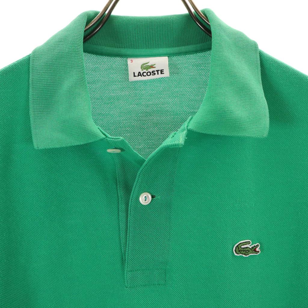 Lacoste Сделано в Японии Футболка-поло с коротким рукавом 3 зеленый Палевый Мужская Б/У