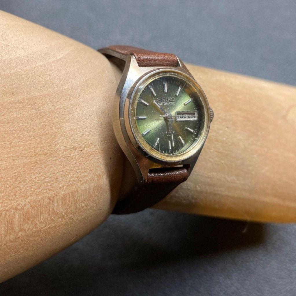 Б/у Seiko 2206-0250 Женские автоматические часы Seiko Зеленый циферблат