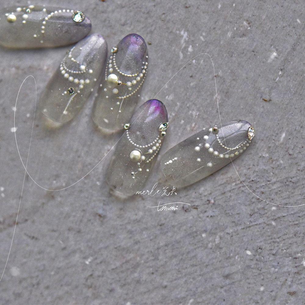 3D Nail Stickers Pearl Nail Art Decorations New French Tips DIY