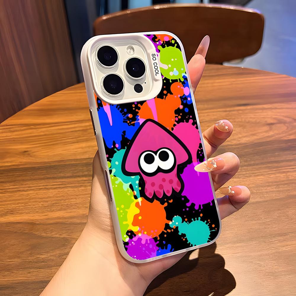 S-Splatoon Game Phone Case For IPhone 17 Air 16 15 14 Plus 13 12 11 Pro 7 8 XS Max XR Silver White Bumper Case