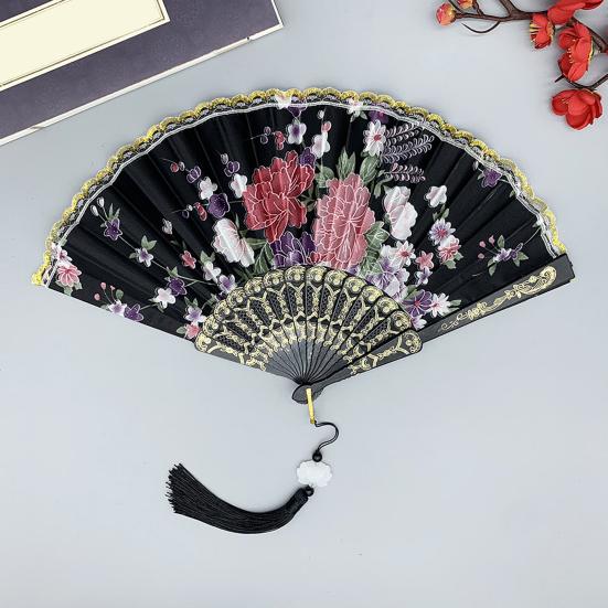 Складной веер в китайском стиле с кисточками, переносной летний вентилятор для охлаждения, украшение для танцевальных представлений, реквизит для костюмов для вечеринок