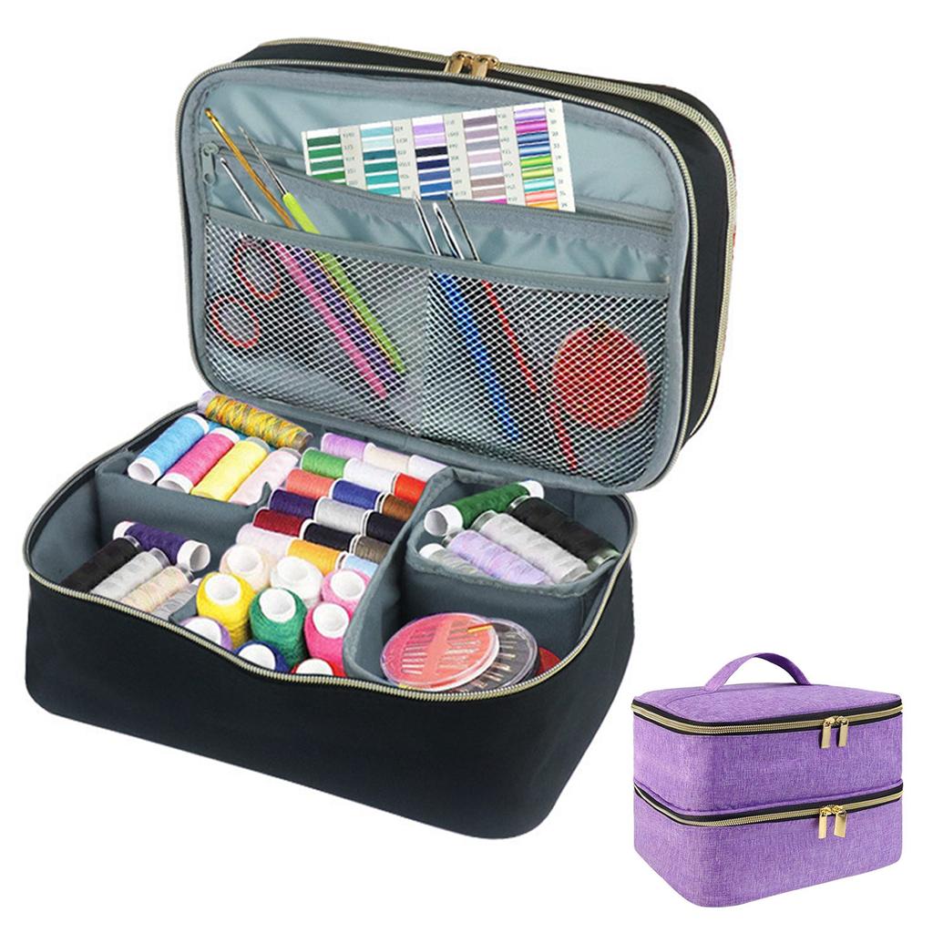Multi Functional Sewing Accessory Pouch Sewing Class Essential Bag Double Layer Organizers Bag for Tools and Materials