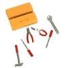 1Set Dollhouse Miniature Toolbox (Tool Box+6 Tools) Simulation Handmade Tools Sets Model Doll House Scene Decor Toys Accessories