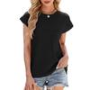 Women's Spring and Summer New Solid Color Round Neck Loose Short-sleeved T-shirt Top