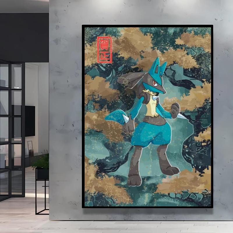 Print on Canvas Gengar Classic Anime Posters Cartoon Character Picture HD Printing Retro Style Home Living Room Decor