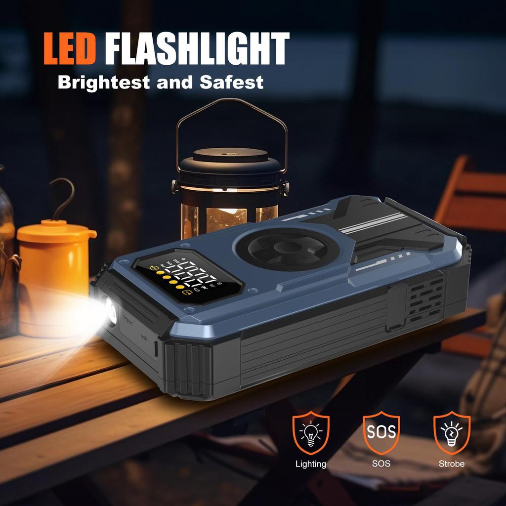 Автомобильный пусковое устройство бустер Power Bank зарядное устройство для аккумулятора с воздушным компрессором 150 фунтов на кв. дюйм Eigotrav PD-270 12 В 6000 А 12000 мАч