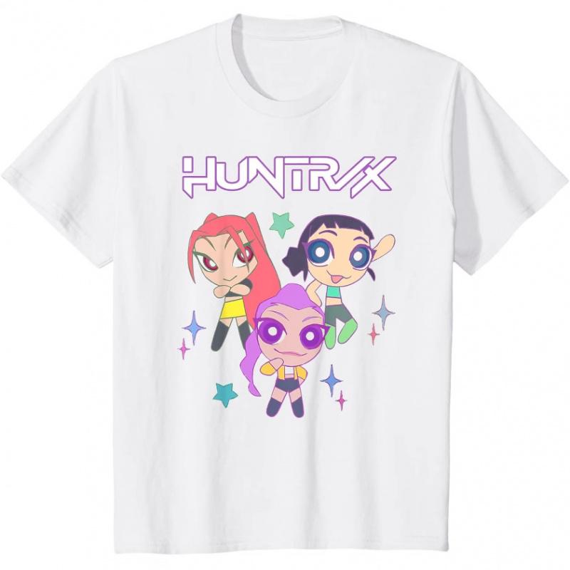 Футболка с принтом женской группы Hunter Print Magic, хлопковая, с круглым вырезом и короткими рукавами, мужская и женская, женская одежда в стиле Харадзюку.