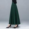 Макси-юбка с высокой талией А-силуэта Длинная юбка с карманами Дышащая Утягивающая Дизайн с большим подолом Юбка для офисной леди