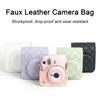 Vintage Camera Bag Checkerboard Design Shockproof Water-resistant with Shoulder Strap Faux Leather Protective Case for Polaroid Mini12