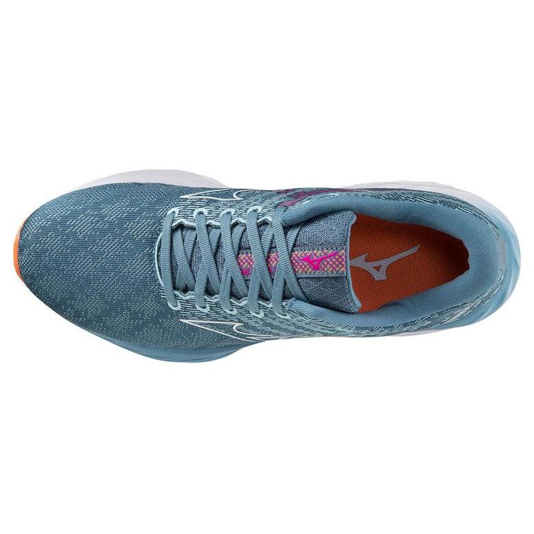 Mizuno Wave Inspire 19 ослепительно синие женские кроссовки белые 411398-5B00