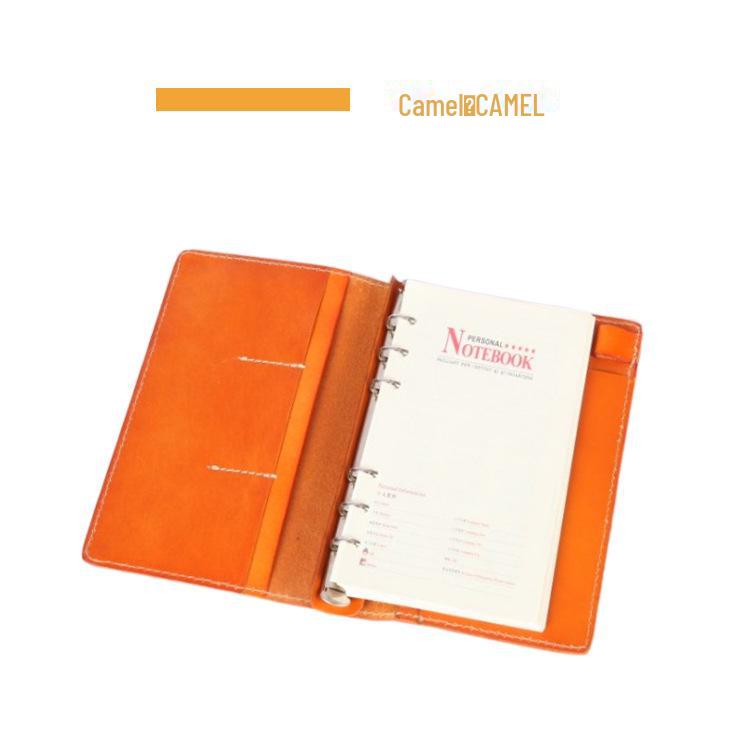 A6 Genuine Leather Retro Business Notebook - Vegetable Tanned, Handmade, Loose-Leaf Diary