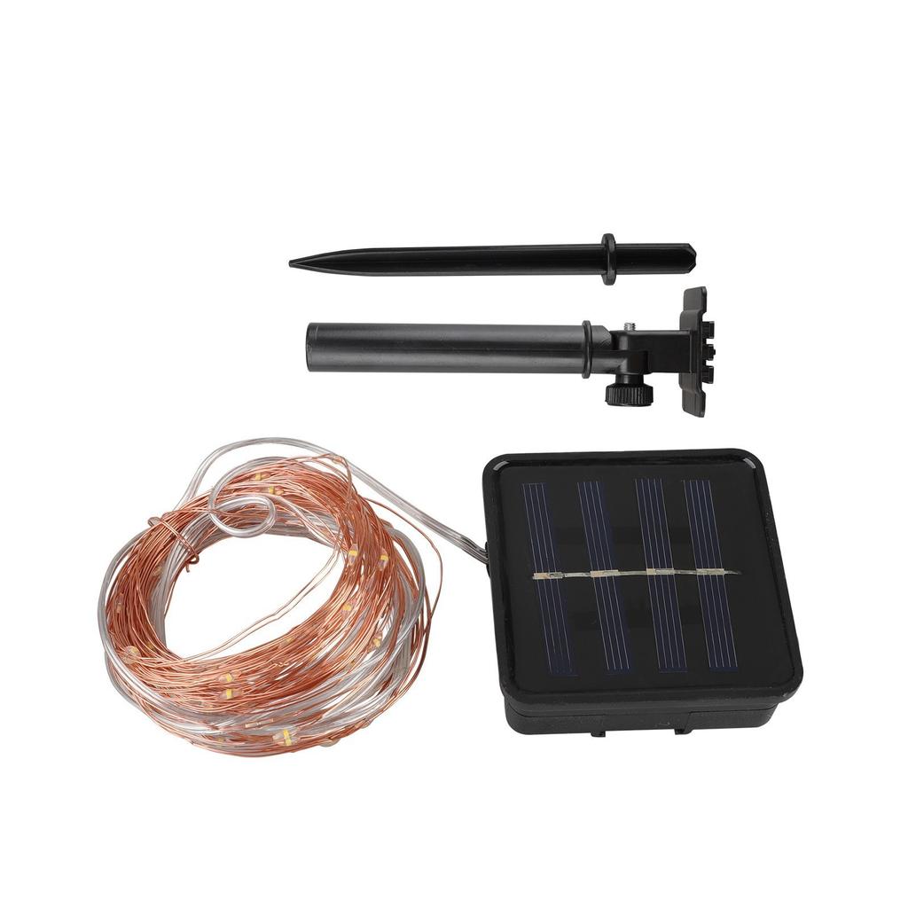 Outdoor Solar Light String 33 Feet 100 Led Solar Lights 8 Lighting Modes Copper Wire Lights Courtyard Trees