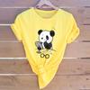 Summer Panda T Shirts Fashion Cartoon Printed Casual T-shirt Panda Makeup Funny Tee Blouse