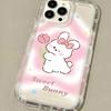 Милый кролик Цветы Чехол для iPhone 17 16 15 14 13 12 11 Pro Max XR XS X 8 7 Ударопрочный Прозрачный Чехол