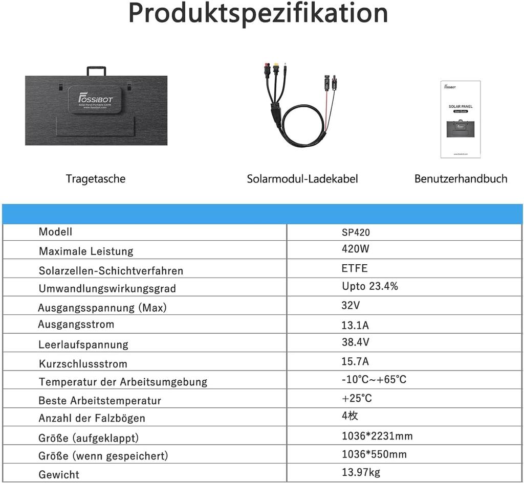 FOSSiBOT Portable 2400W(Peak 4800W) Power Station with UPS Function, 2048Wh Solar Generator Power Generator Power Bank Charger with 420W Solar Panel