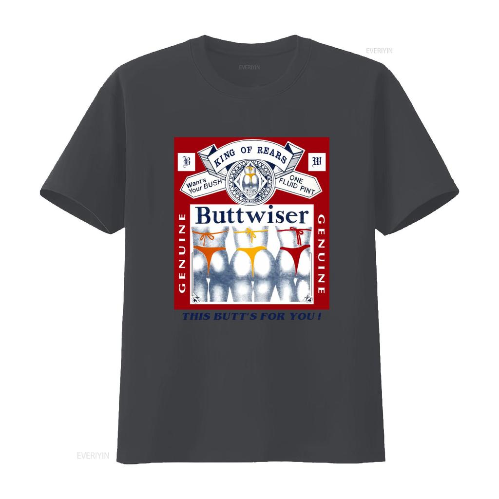 Vintage 90s BUTTWISER Streetwear Style Parody T shirt King of Rears Design with Butt Prints vintage Washed Unisex homme