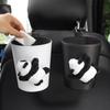 Cartoon Panda Auto Rubbish Bag Air Vent Organizer Garbage Storage Bucket for Back Seat Headrest