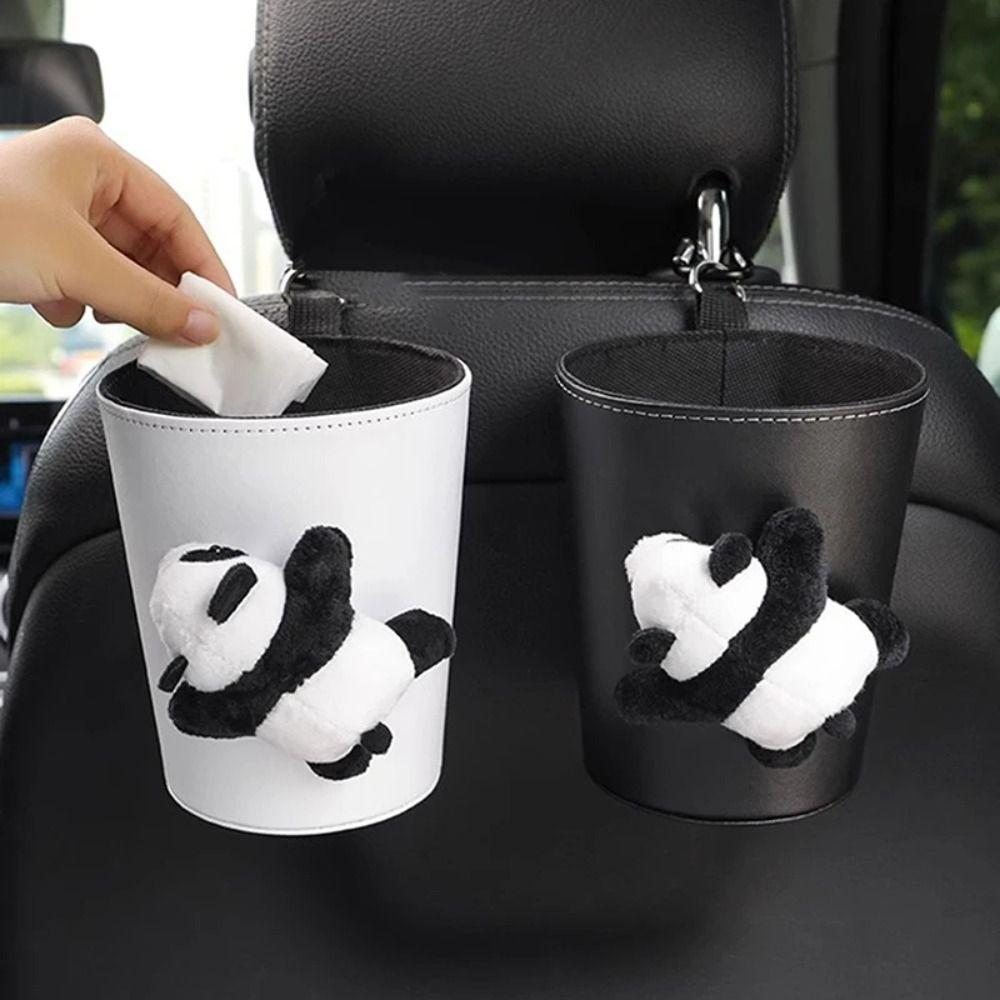 Cute Car Trash Bin Can Air Vent Organizer Garbage Storage Bucket for Back Seat Headrest