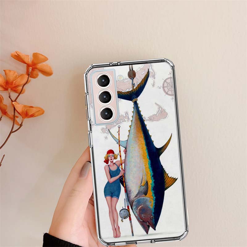 Ocean Sports Fishing for Tuna Phone Case For Samsung S24 S25Edge Galaxy S22 S25 Ultra S21 S23 FE S20 S10 Plus S10E Cover Shell C
