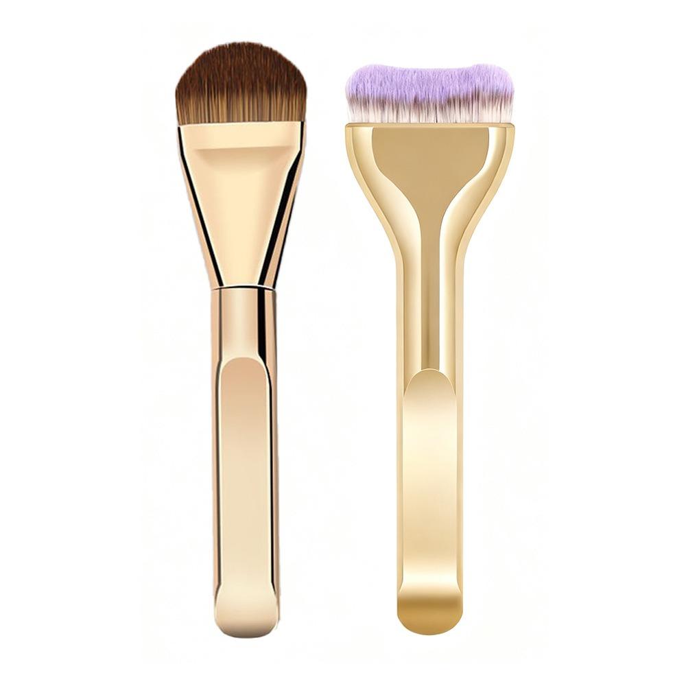 2Pcs Soft Bristle Foundation Makeup Brushes Wide Tongue-shaped Face Makeup Tool Makeup Application
