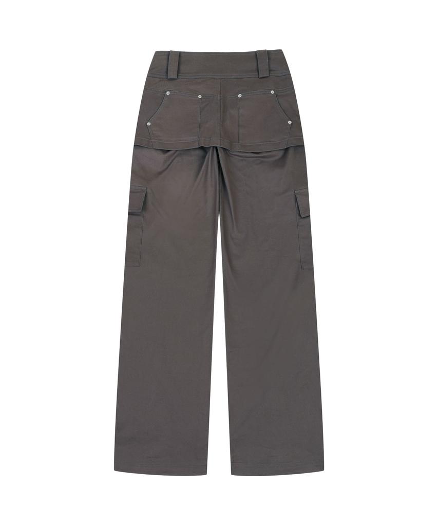 ORDINARY HOLIDAY Skirt Layered Pants [Charcoal]