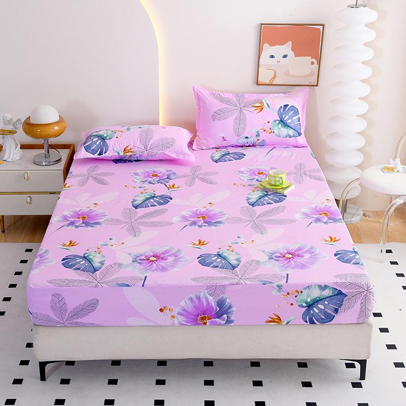 Red Flower Printed Bed Sheet Sets Queen/King Size Sabanas Cama Matrimonial Reactive Printed Fitted Bedsheets for Double Bed