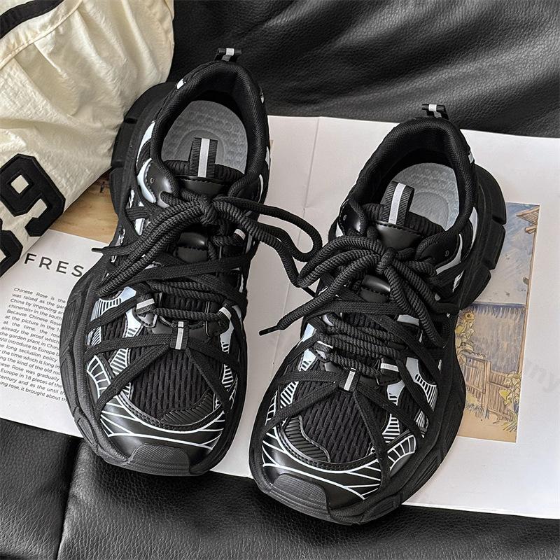 Модные Весенние Новые Мужские Повседневные Спортивные Кроссовки Сетчатые Дышащие На Толстой Подошве Модный Тренд Обувь Удобная Универсальная Массивные Кроссовки