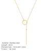 eManco Minimalist Round Rod Pendant Necklace Ladies Pearl Clavicle Necklace Leaf Long Chain Fashion Jewelry Statement Girl Gift