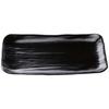 Premium Nigiri Sushi Long Rectangular Daiho Serving Yuzu Tenmoku Black Made In Japan J-kitchens Plate, A-Shaku 0-Sun Plate, (Black Backing),