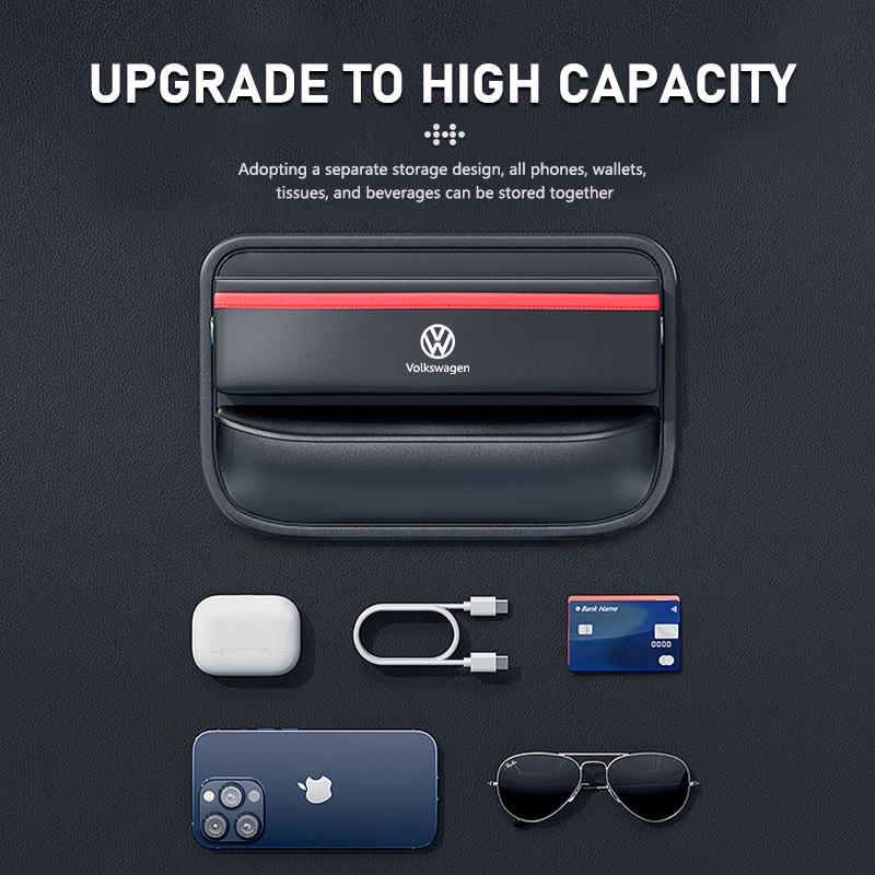 WET1 For Volkswagen VW Car Storage Box Seat Seam Organizer Key Cup Holder Gap Filler Scirocco Jetta Beetle Golf 4 5 6 Passat Polo B5