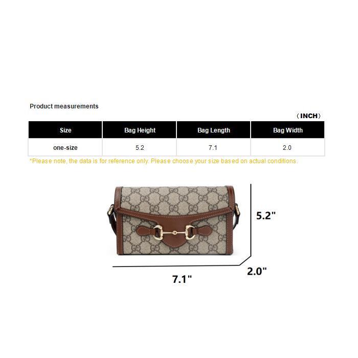 Gucci Мини-сумка через плечо с логотипом Horsebit 1955 из канвы и кожи, унисекс, коричневый эбеновый цвет, 699296-92TCG-8563